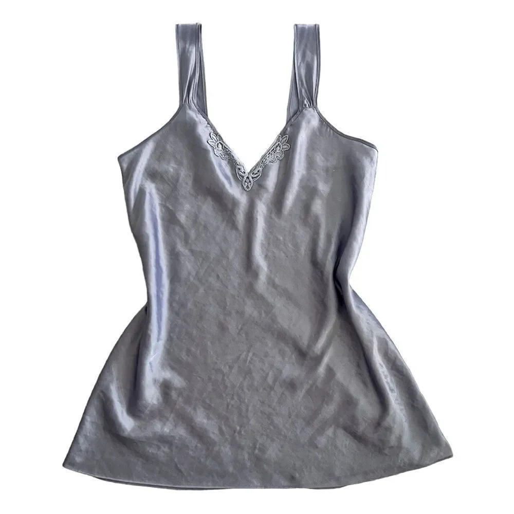 𝅺VINTAGE California Dynasty Satin Mini Slip Dress‎